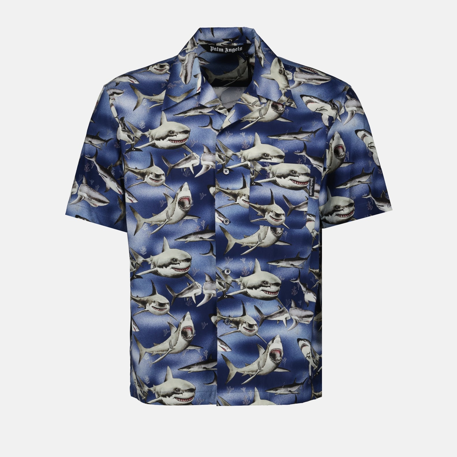 Hemden Chemise Requins Palm Angels Blau Homme