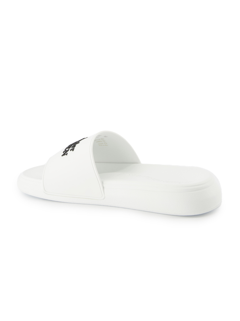 Offene schuhe Claquettes à logo Alexander McQueen Weiß Homme