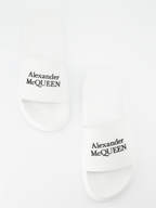 Offene schuhe Claquettes à logo Alexander McQueen Weiß Homme