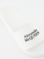 Offene schuhe Claquettes à logo Alexander McQueen Weiß Homme