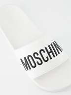 Offene schuhe Claquette à logo Moschino Weiß Homme