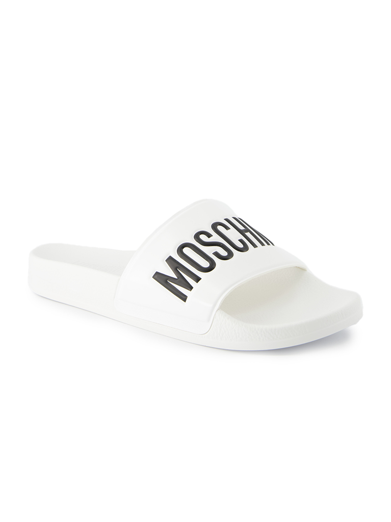 Offene schuhe Claquette à logo Moschino Weiß Homme