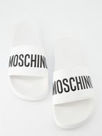 Offene schuhe Claquette à logo Moschino Weiß Homme