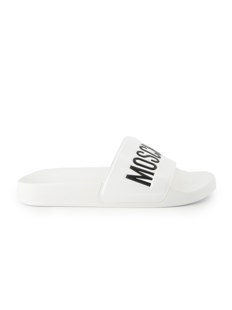 Offene schuhe Claquette à logo Moschino Weiß Homme