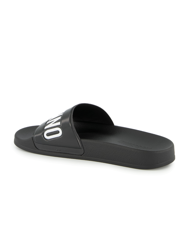 Offene schuhe Claquette à logo Moschino Schwarz Homme