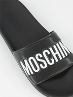 Offene schuhe Claquette à logo Moschino Schwarz Homme