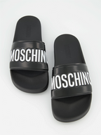 Offene schuhe Claquette à logo Moschino Schwarz Homme