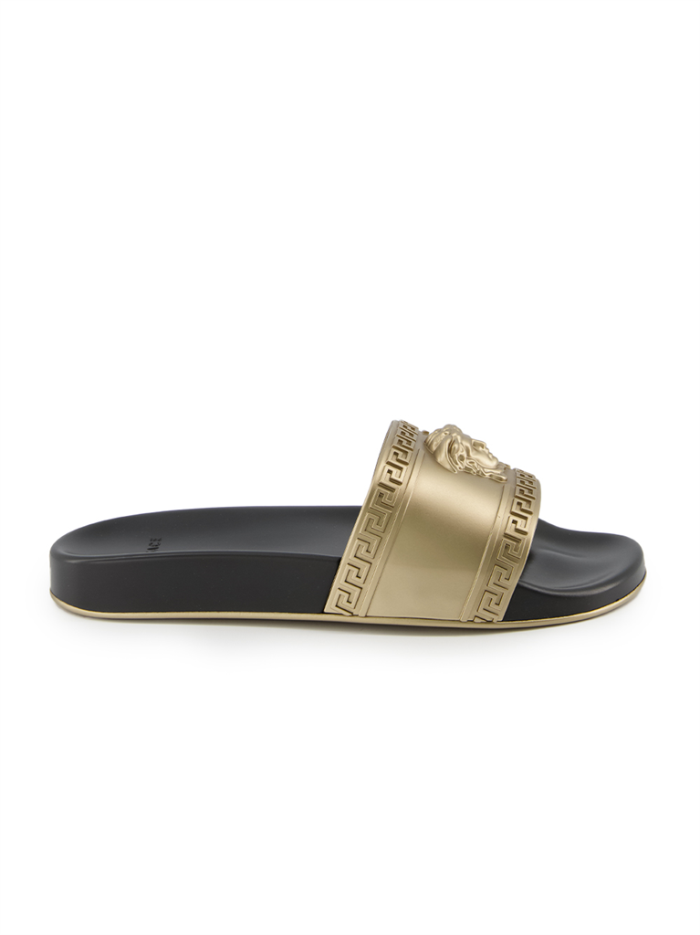 Elegante schuhe Claquette Medusa Versace Gold Homme