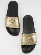 Elegante schuhe Claquette Medusa Versace Gold Homme
