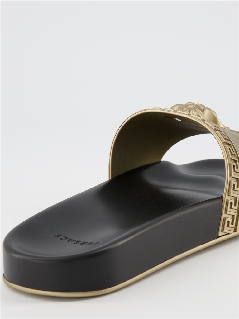 Elegante schuhe Claquette Medusa Versace Gold Homme