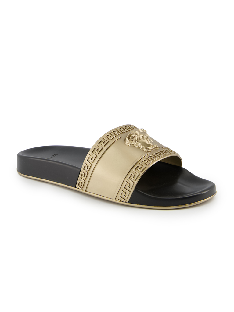 Elegante schuhe Claquette Medusa Versace Gold Homme