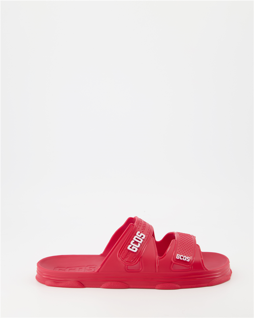 Offene schuhe Claquettes à double lanière GCDS Rot Unisex