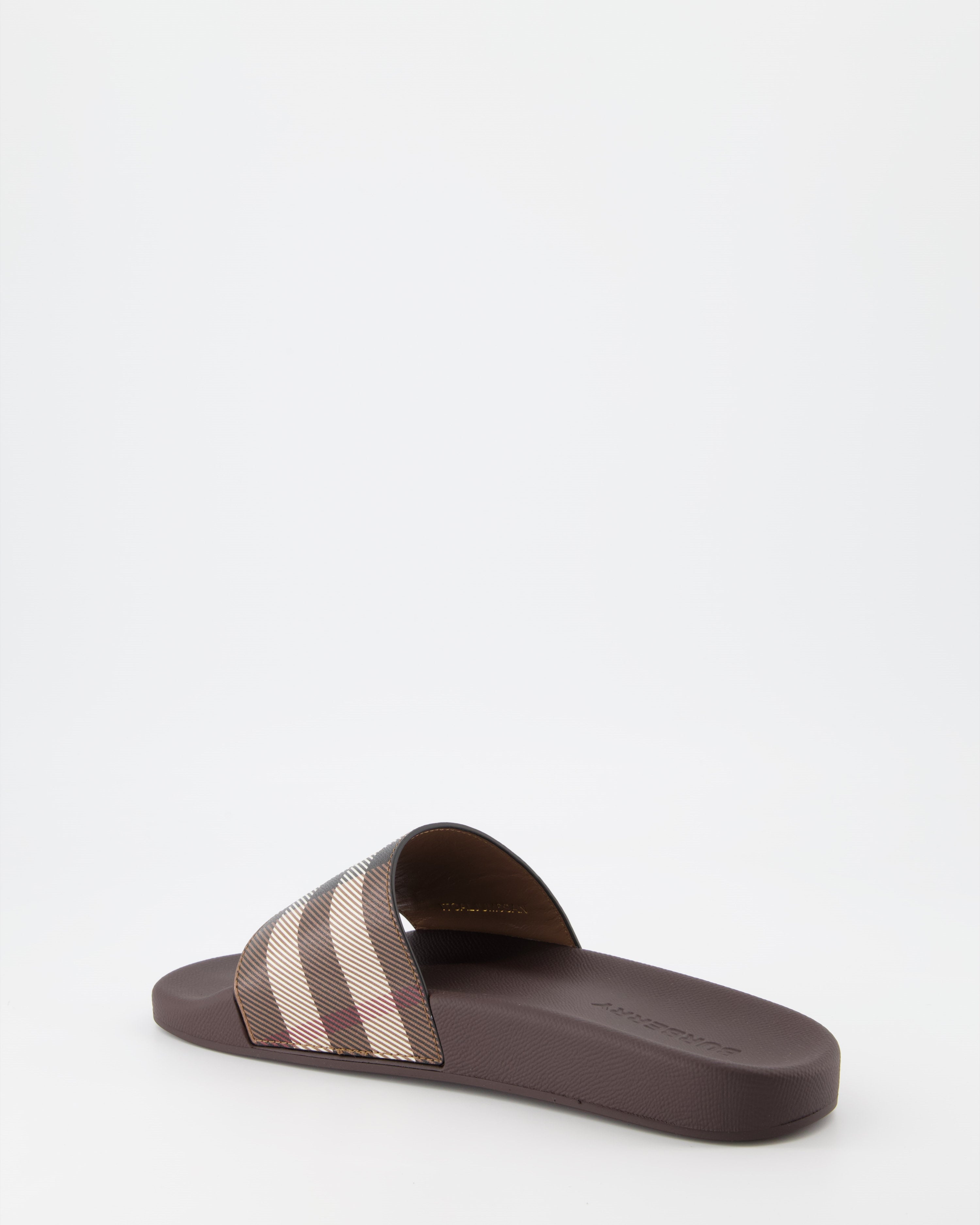 Offene schuhe Claquettes à carreaux Burberry Braun Homme