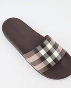 Offene schuhe Claquettes à carreaux Burberry Braun Homme