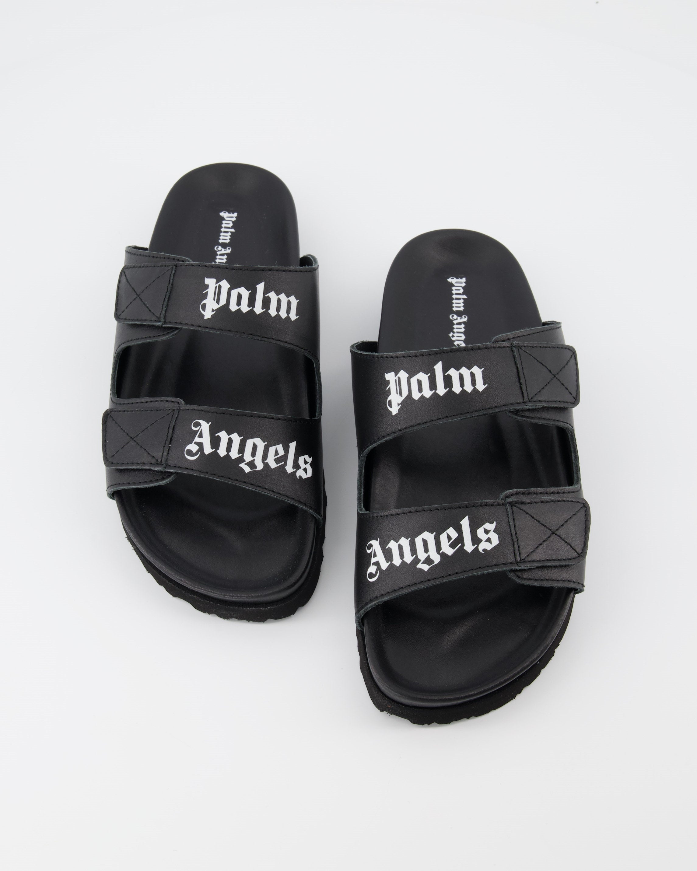 Offene schuhe Claquettes à deux lanières Palm Angels Schwarz Femme