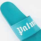 Offene schuhe Claquettes à logo Palm Angels Blau Homme