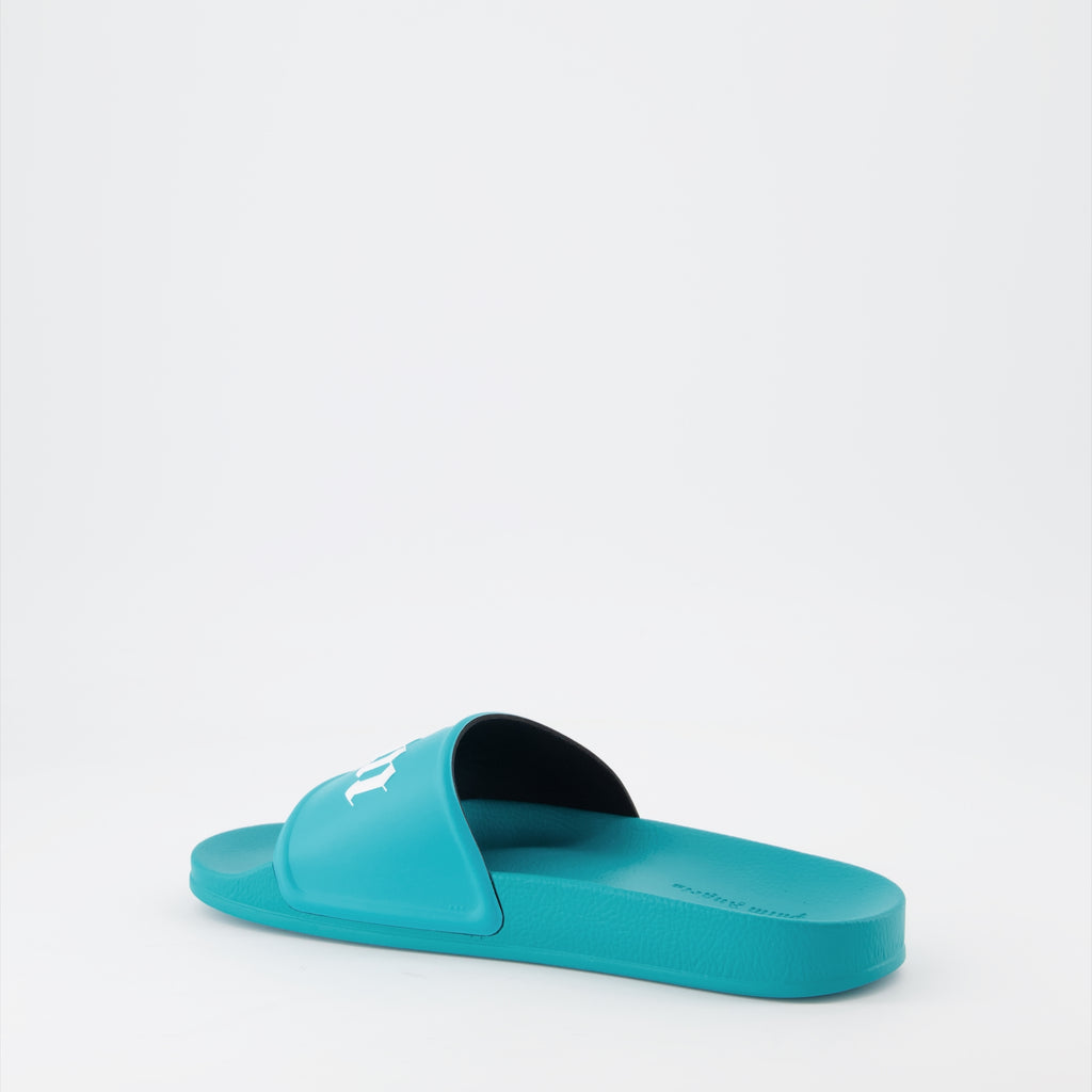 Offene schuhe Claquettes à logo Palm Angels Blau Homme