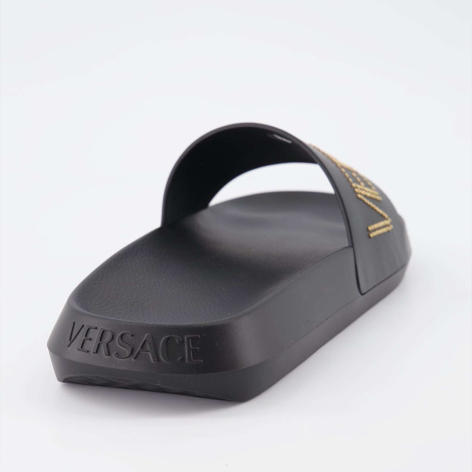 Offene schuhe Claquettes à logo Versace Schwarz Homme