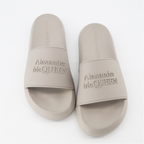 Offene schuhe Claquettes à logo Alexander McQueen Grau Homme