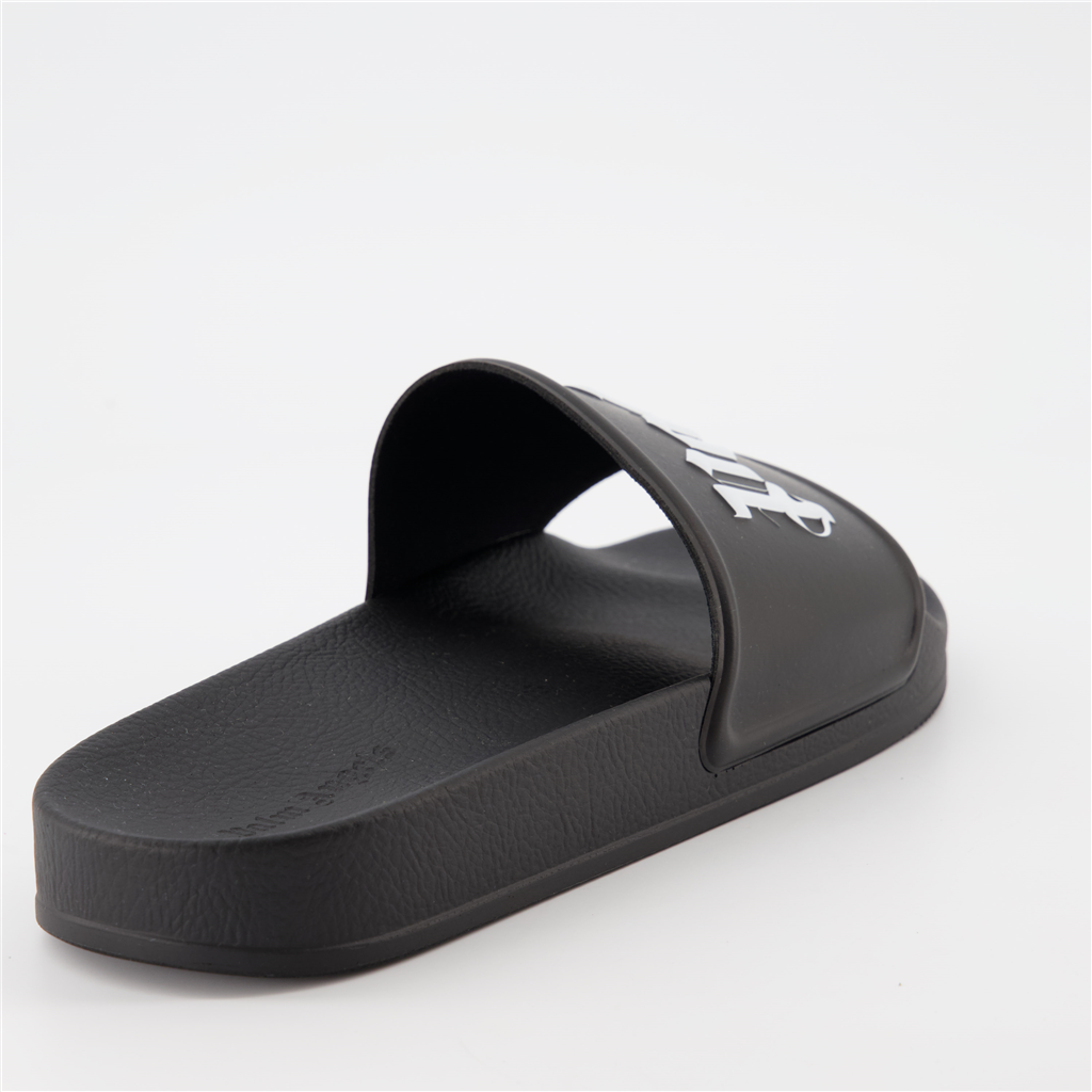 Offene schuhe Claquettes à logo Palm Angels Schwarz Homme