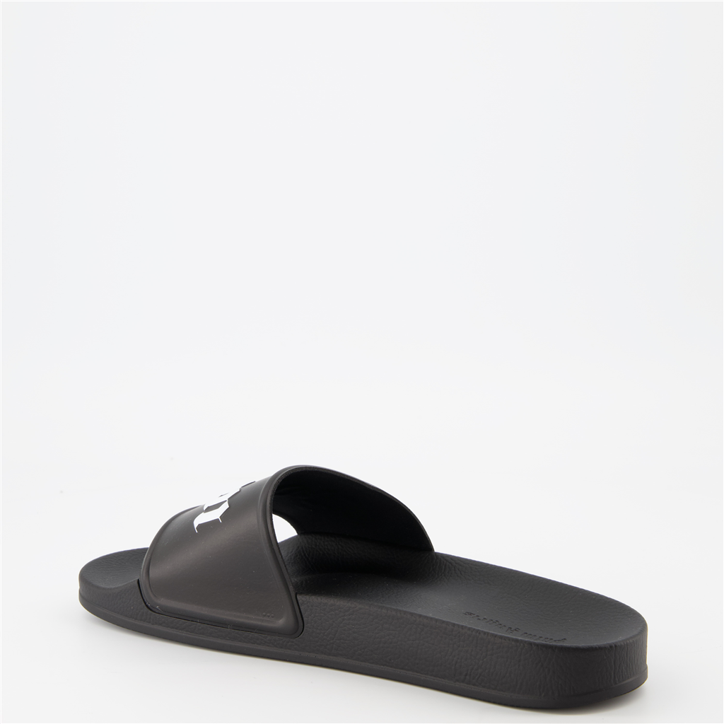 Offene schuhe Claquettes à logo Palm Angels Schwarz Homme