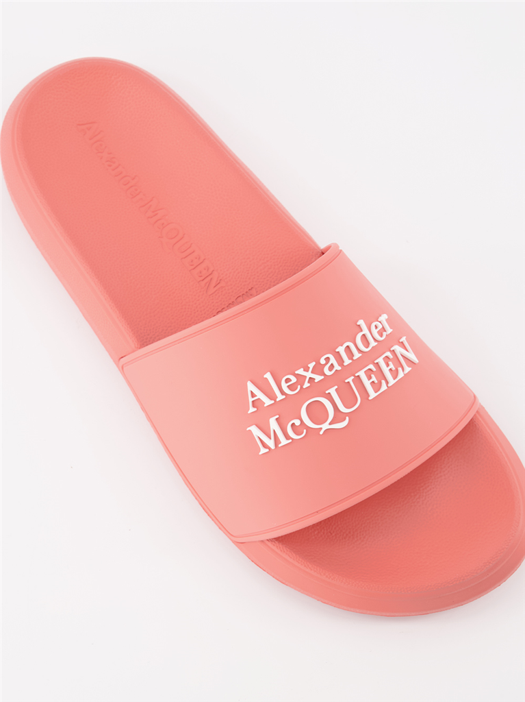 Sneaker Claquettes à logo Rose Alexander McQueen Rosa Femme