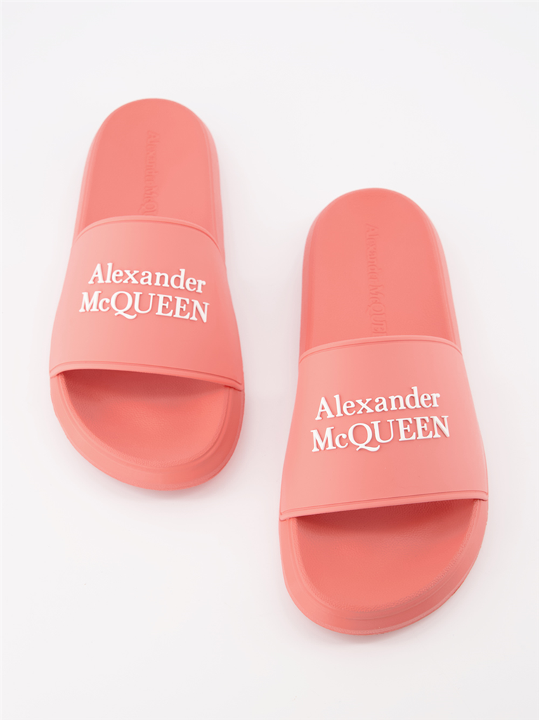 Sneaker Claquettes à logo Rose Alexander McQueen Rosa Femme