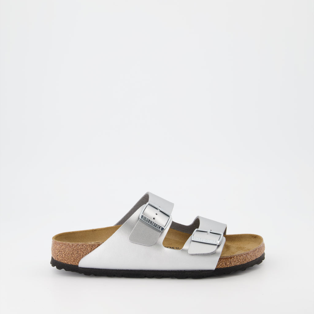 Zapatos abiertos Sandalias Arizona Birkenstock Plata Femme