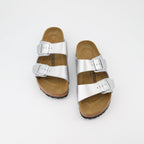Zapatos abiertos Sandalias Arizona Birkenstock Plata Femme