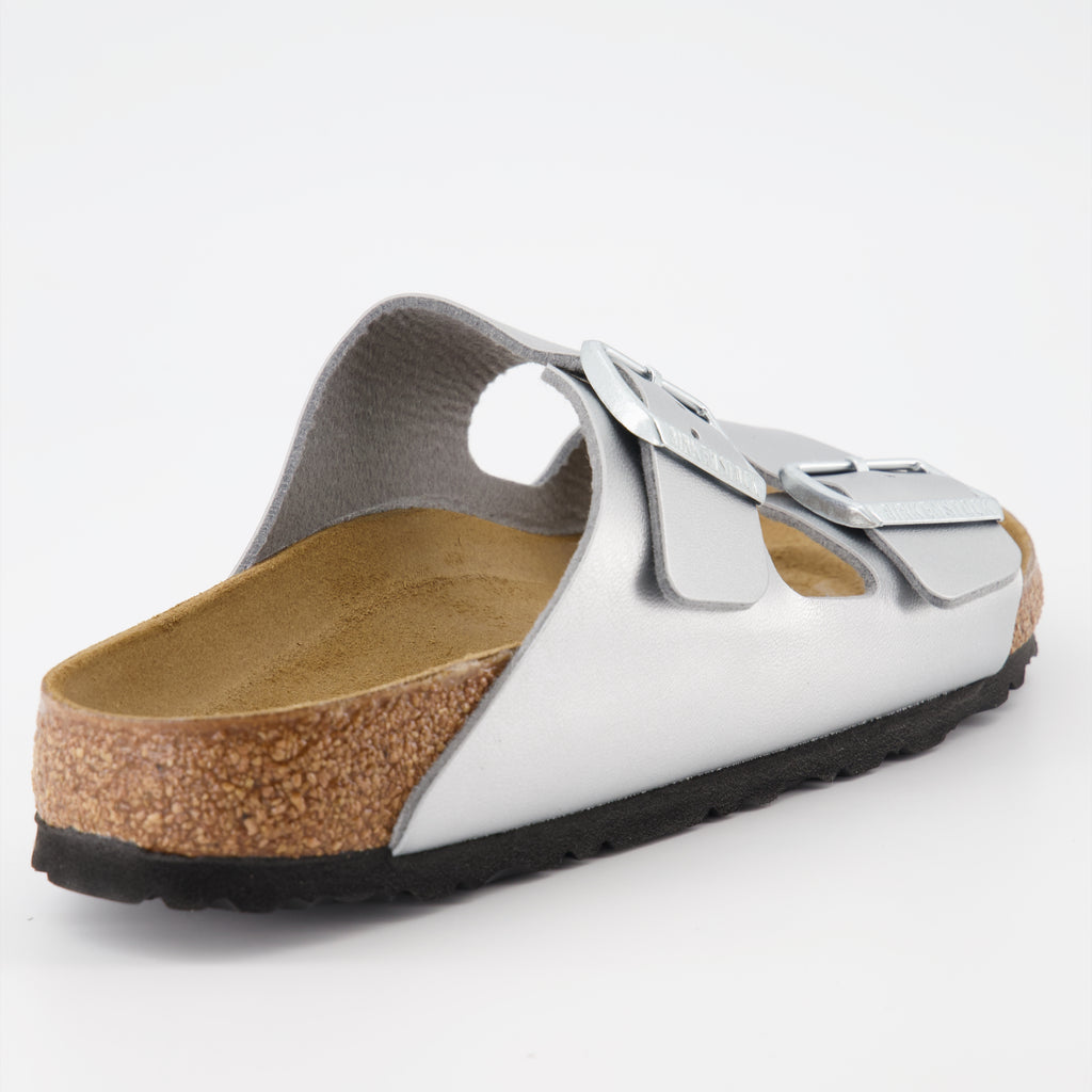 Zapatos abiertos Sandalias Arizona Birkenstock Plata Femme