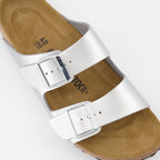 Zapatos abiertos Sandalias Arizona Birkenstock Plata Femme