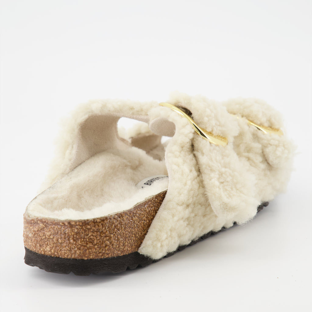 Zapatos abiertos Sandalias Arizona Big Buckle Birkenstock Beige Femme