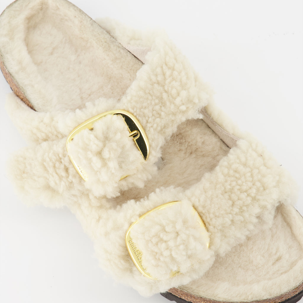 Zapatos abiertos Sandalias Arizona Big Buckle Birkenstock Beige Femme