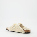 Sapatos abertos Sandálias Arizona Big Buckle Birkenstock Bege Femme