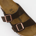 Zapatos abiertos Claquettes Arizona Birkenstock Marrón Unisexo