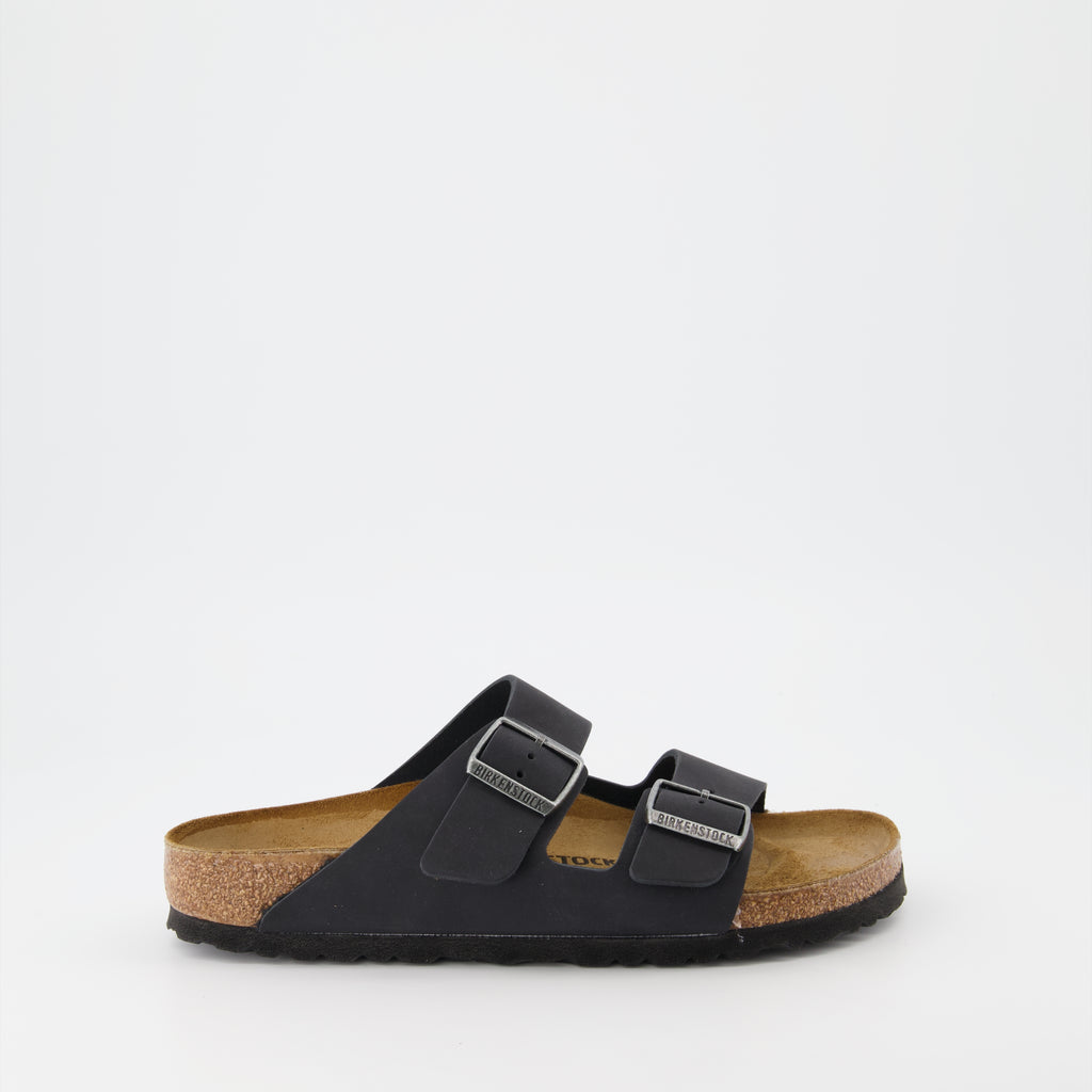 オープントゥシューズ アリゾナスリッパ Birkenstock 黒 女性