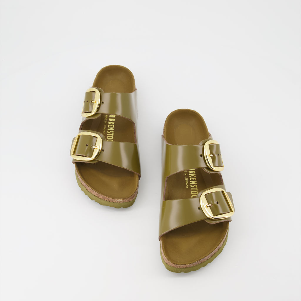 Sapatos abertos Claquettes Arizona Birkenstock Verde Femme