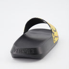 Zapatos abiertos Claquettes Barocco Versace Negro Homme