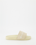 Offene schuhe Claquettes à logo Givenchy Beige Homme