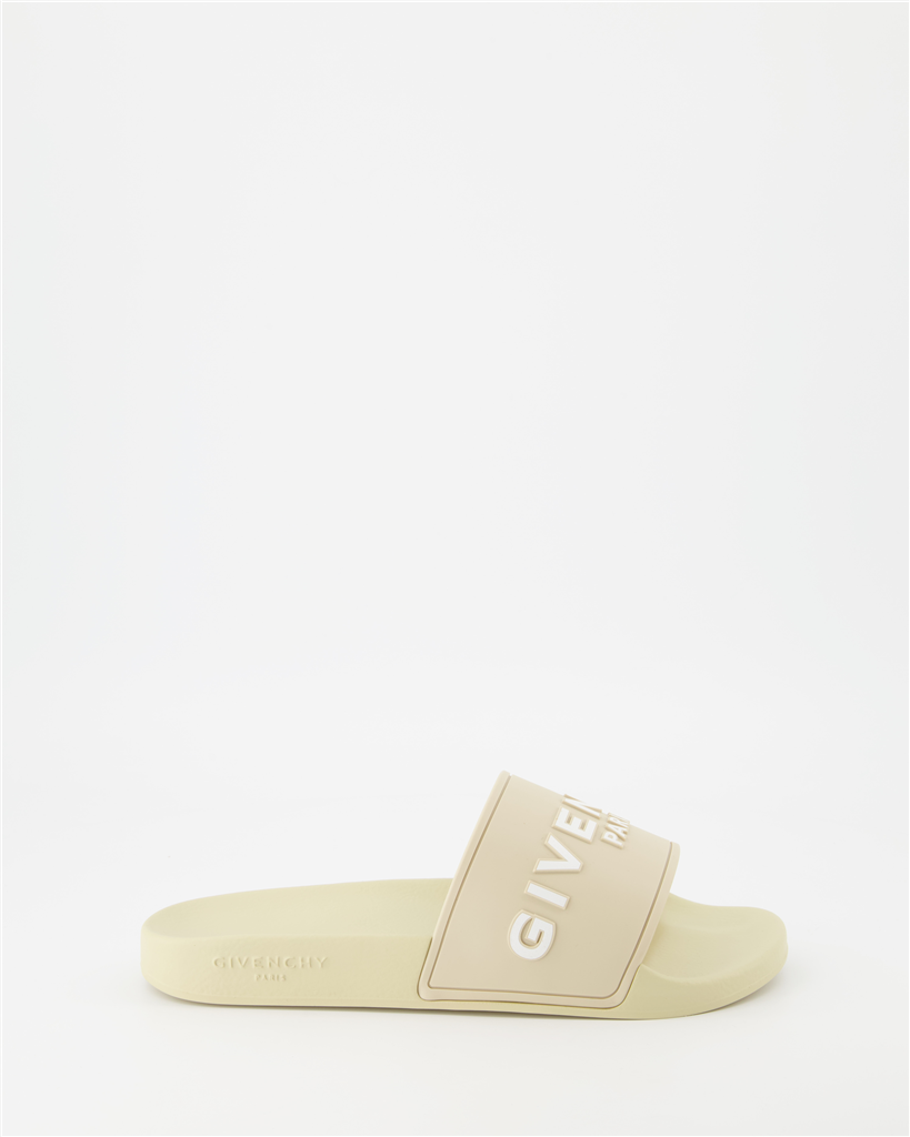 Offene schuhe Claquettes à logo Givenchy Beige Homme