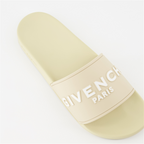 Offene schuhe Claquettes à logo Givenchy Beige Homme