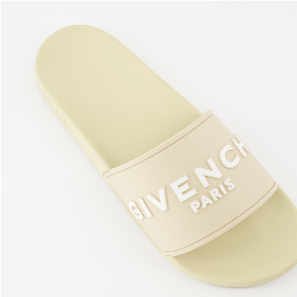 Offene schuhe Claquettes à logo Givenchy Beige Homme