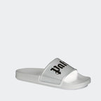 Offene schuhe Claquettes à logo Palm Angels Weiß Homme