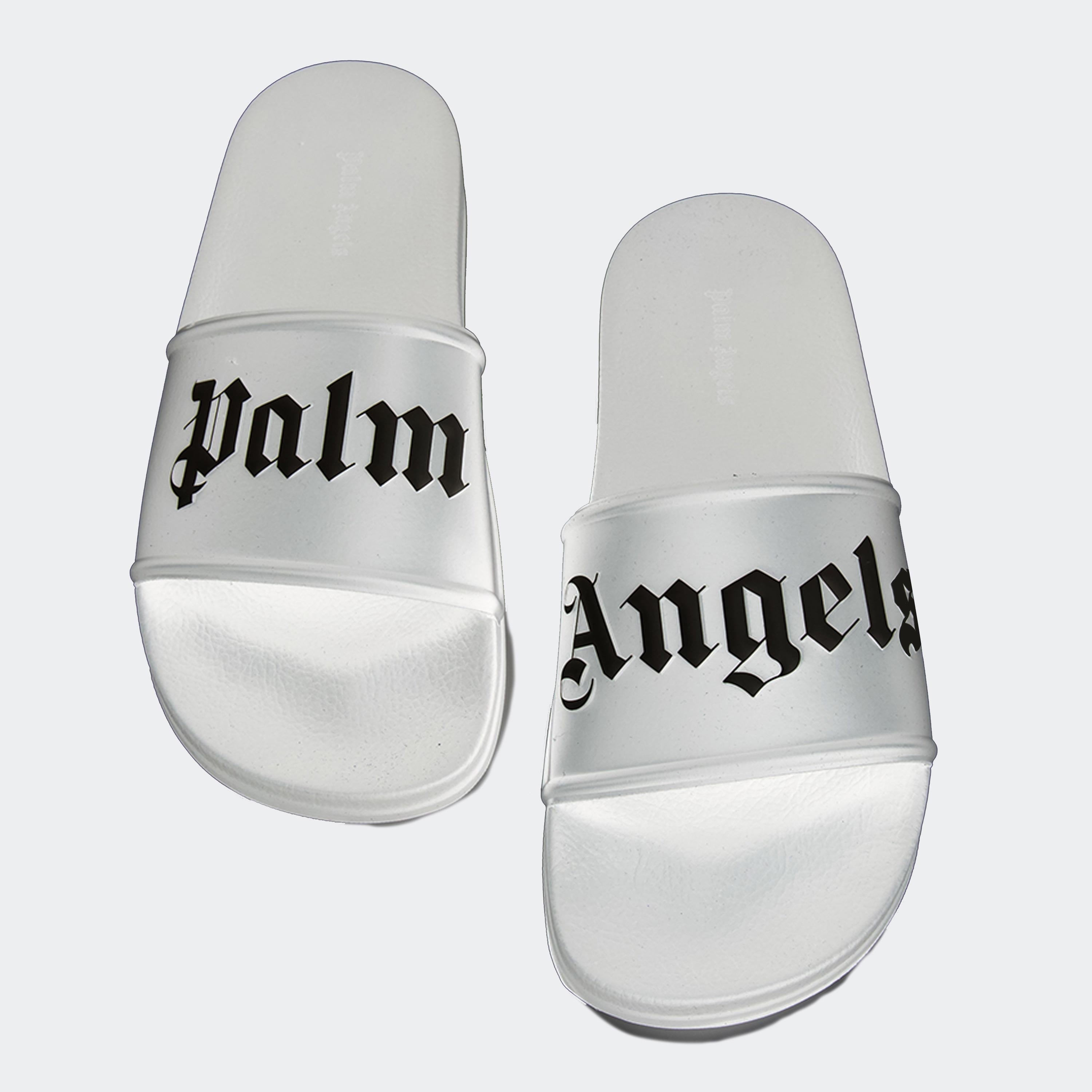 Offene schuhe Claquettes à logo Palm Angels Weiß Homme