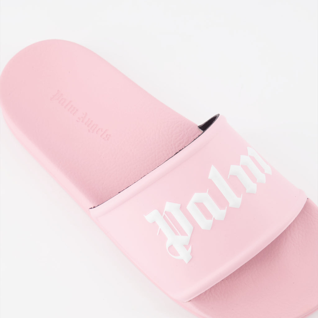 Offene schuhe Claquettes à logo Palm Angels Rosa Femme