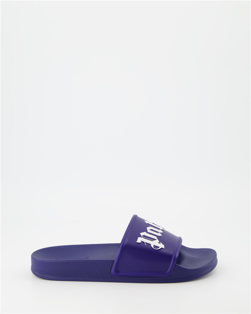 Offene schuhe Claquettes à logo Palm Angels Blau Homme