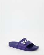 Offene schuhe Claquettes à logo Palm Angels Blau Homme