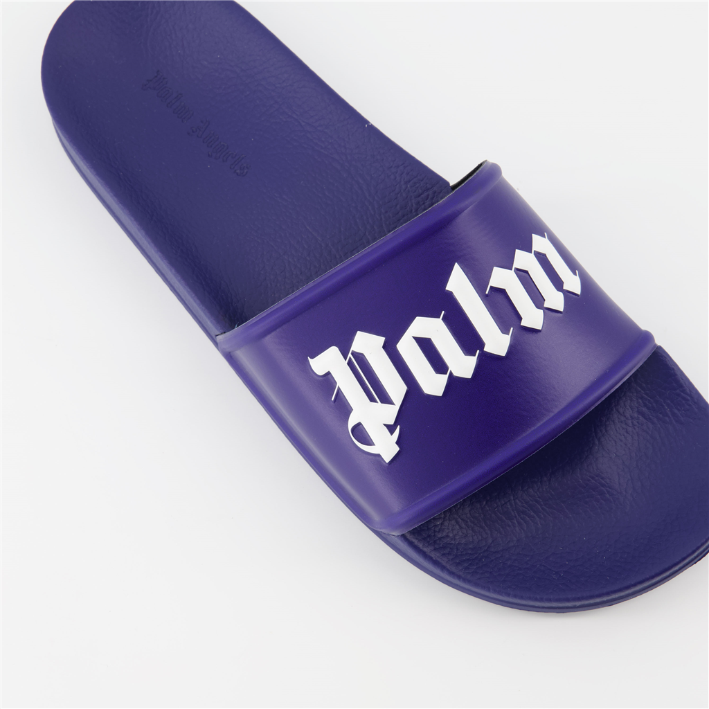 Offene schuhe Claquettes à logo Palm Angels Blau Homme