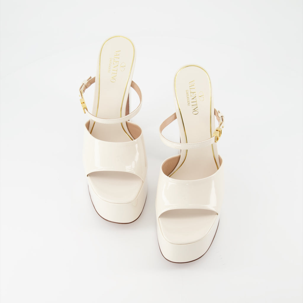 Zapatos de plataforma Claquettes compensées Tan-Go Valentino Garavani Beige Femme