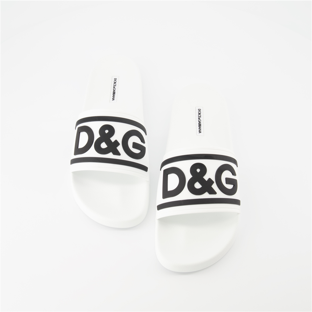 Sapatos abertos Claquettes DG Dolce & Gabbana Branco Homme